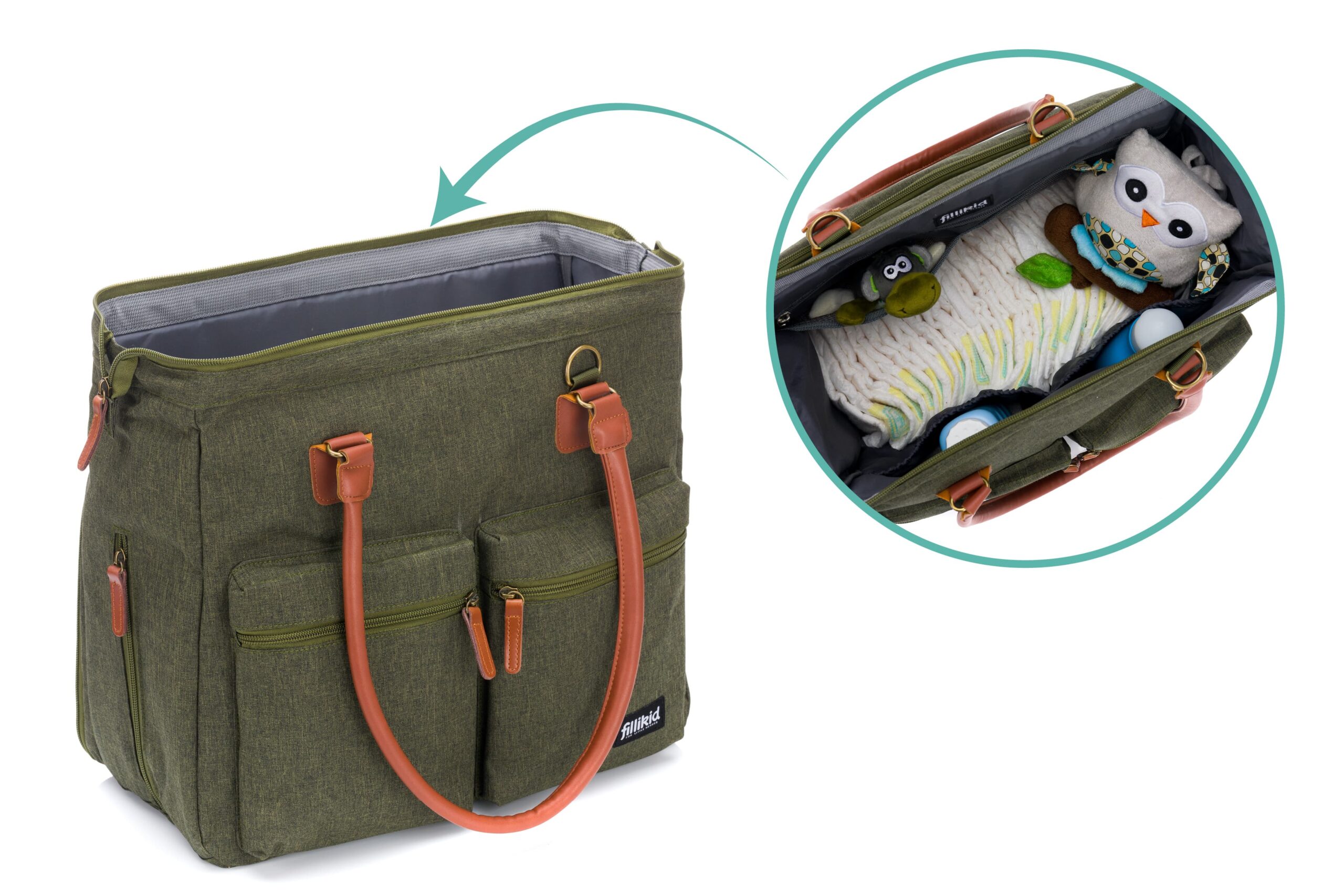 16644-3_fillikid-taska-na-pleny-oxford-darkgreen-melange-babystar-cz