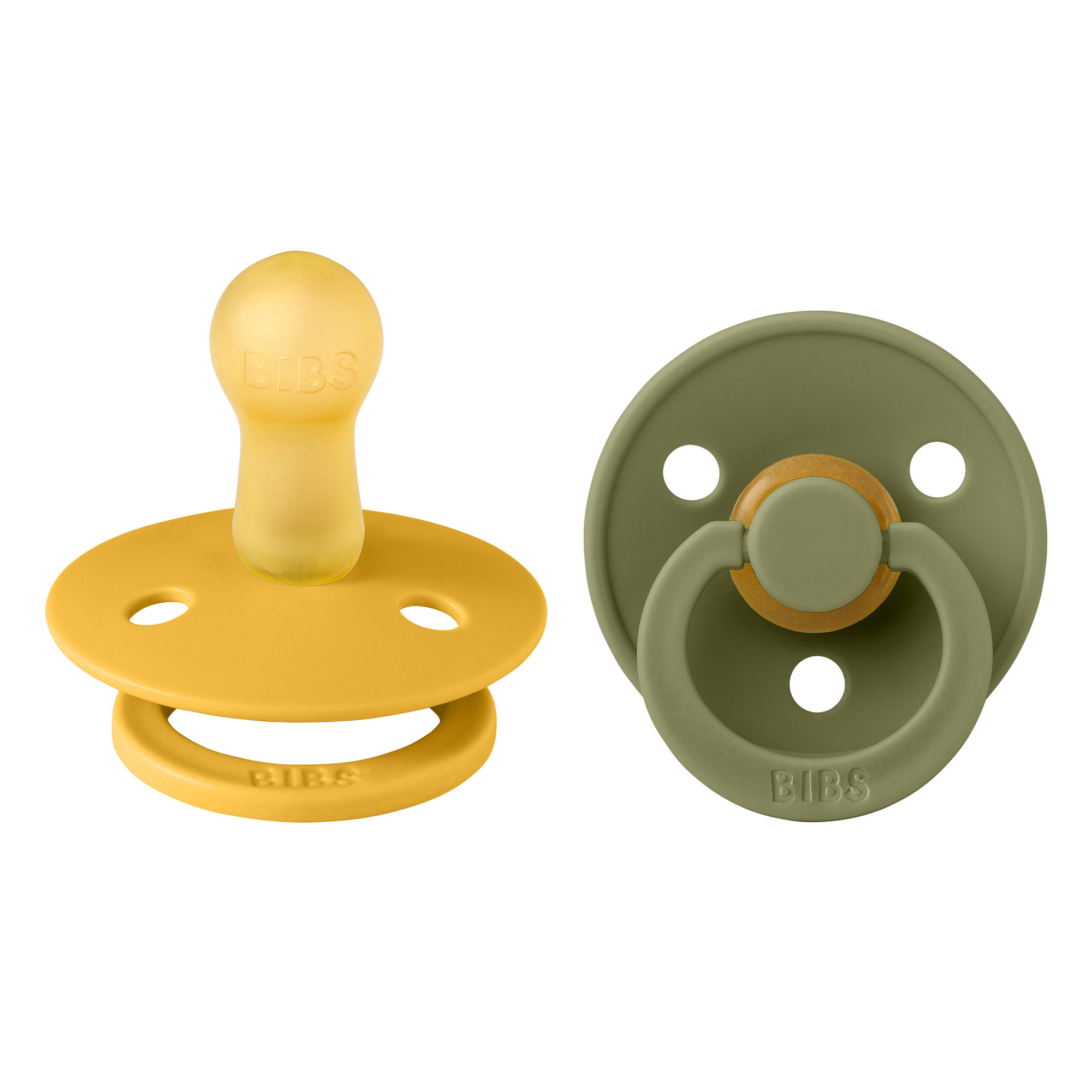 BIBS-Colour-cumliky-z-prirodneho-kaucuku-2ks-Honey-Bee-Olive-velkost-2